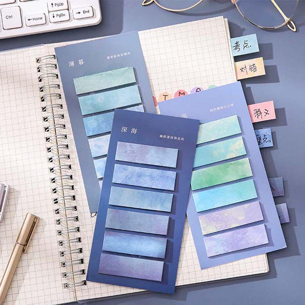 [Elegan] Gradient Index Portable Kawaii Notepad Bookmark To Do List Kertas Perlengkapan Kantor Sekolah Tangan Akun Notes Memo Pad