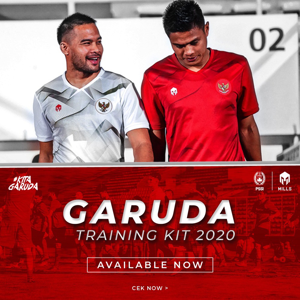 JERSEY TIMNAS GARUDA INDONESIA 2020 MILLS 1013GR BAJU LATIHAN TIMNAS TRAINING JERSEY TIMNAS ORIGINAL