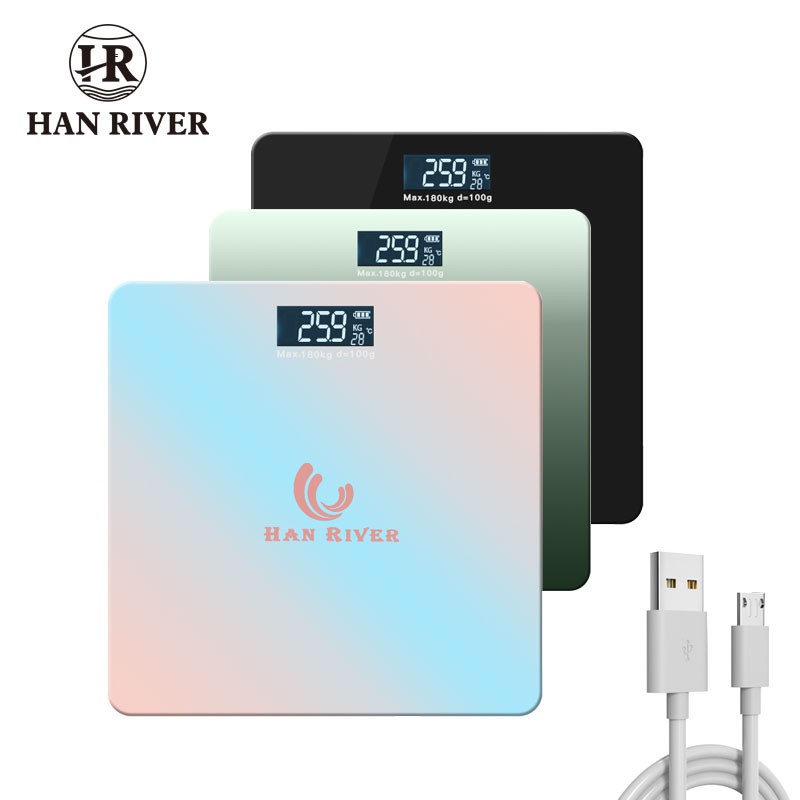 han river timbangan badan digital black digital scale beban load 180kg square