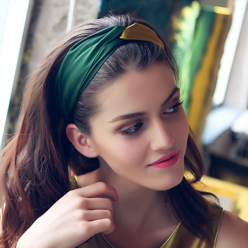 BANDANA SIMPUL DUA WARNA POLOS / BANDANA SIMPUL SILANG FASHION KOREA