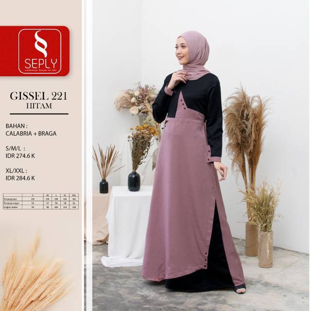 GAMIS GISSEL  221 HITAM || SEPLY