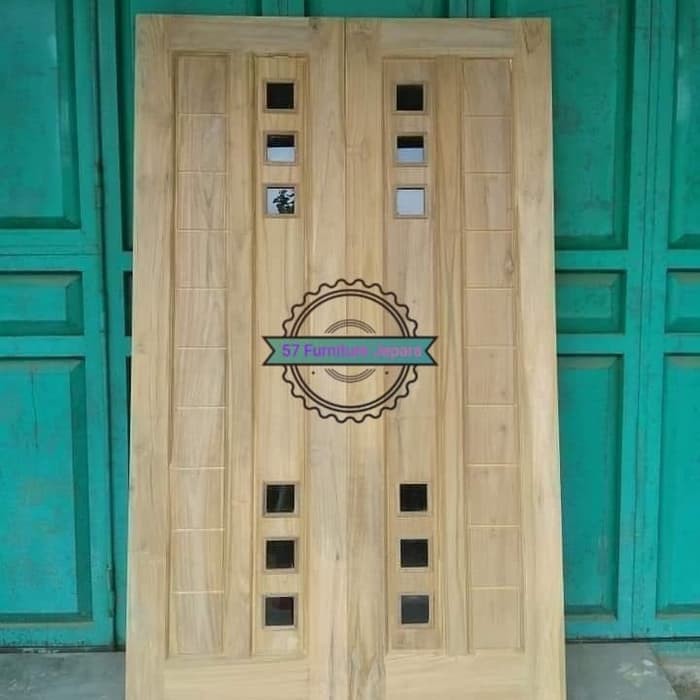 Jual Paket Pintu + Kusen Rumah kayu jati mentahan model simpel
