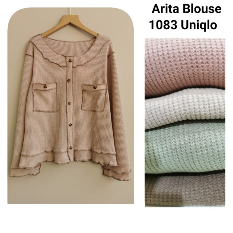 Blouse Uniqlo Clarke 1083 || atasan knit uniql0 || Clarke blouse || arita blouse