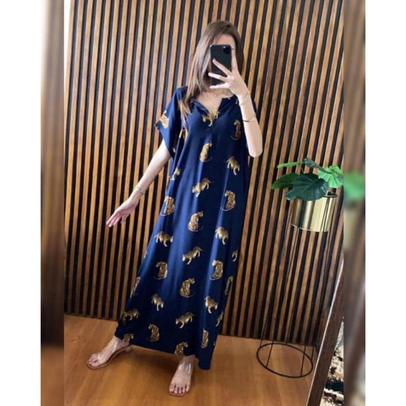 Daster RAYON  BUSUI  HABEL  SEMATA KAKI/SELUTUT  lengan pendek/Asli termurah-LONG RANDOM