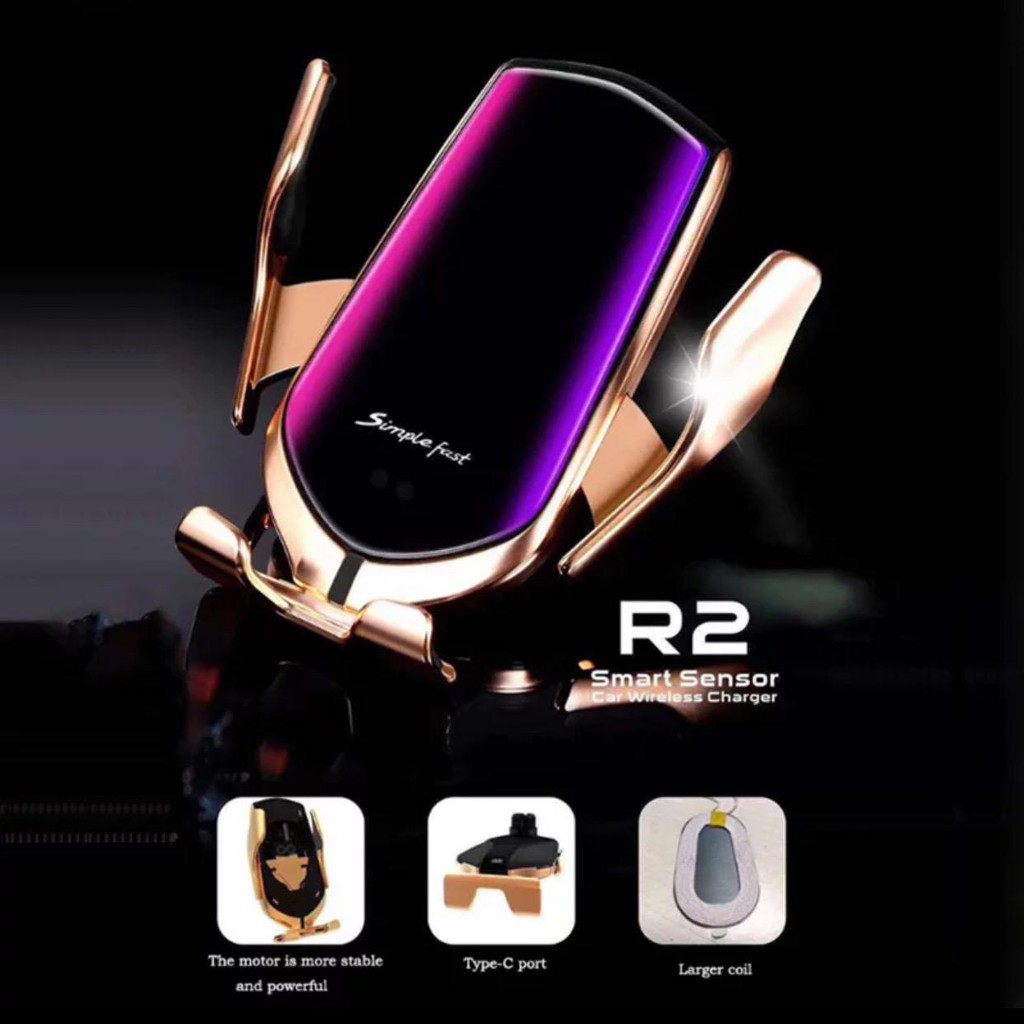 Car Wireless Charger Smart Sensor R2 Fast Charging Smartphone / Smart Sensor Car Holder R2