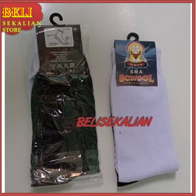KAOS KAKI SEKOLAH SMA SMP SD HITAM-PUTIH KAOS KAKI BAYI KAOS KAKI TK