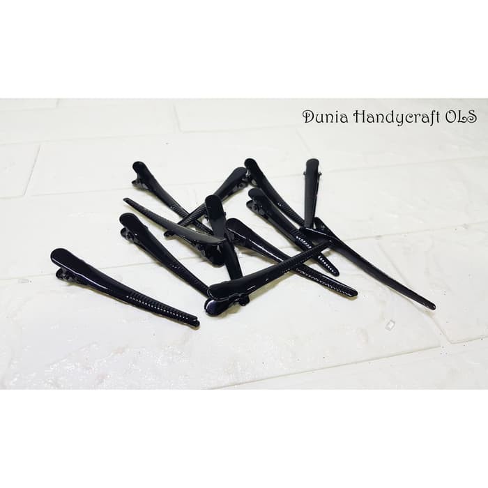 DIY Jepit Buaya Hitam 80 mm Bahan Kerajinan Tangan Handycraft