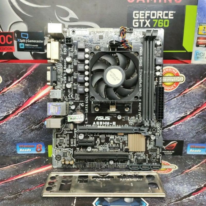 Motherboard AMD ASUS FM2+ Processor APU A4 7300 BONUS Fan Processor