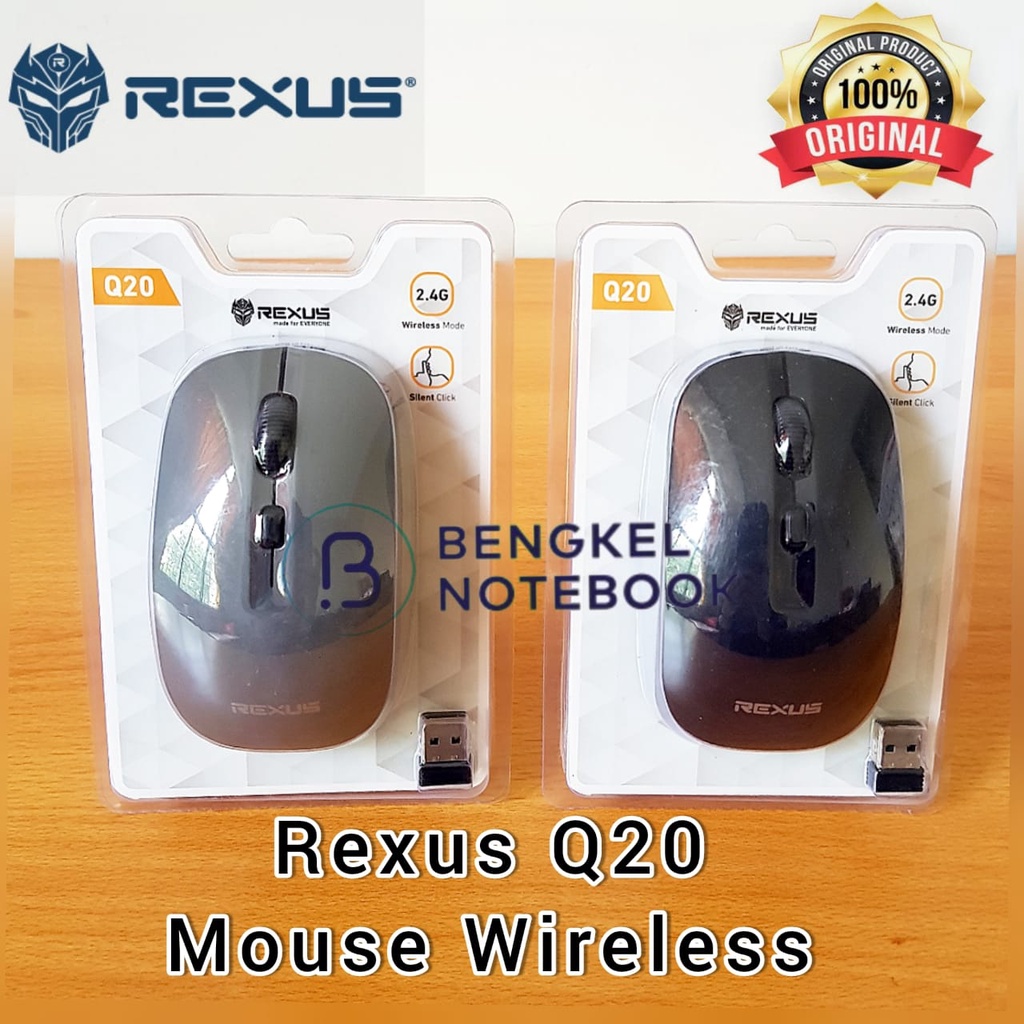 Mouse Wireless REXUS Q20 Black &amp; Black Silver