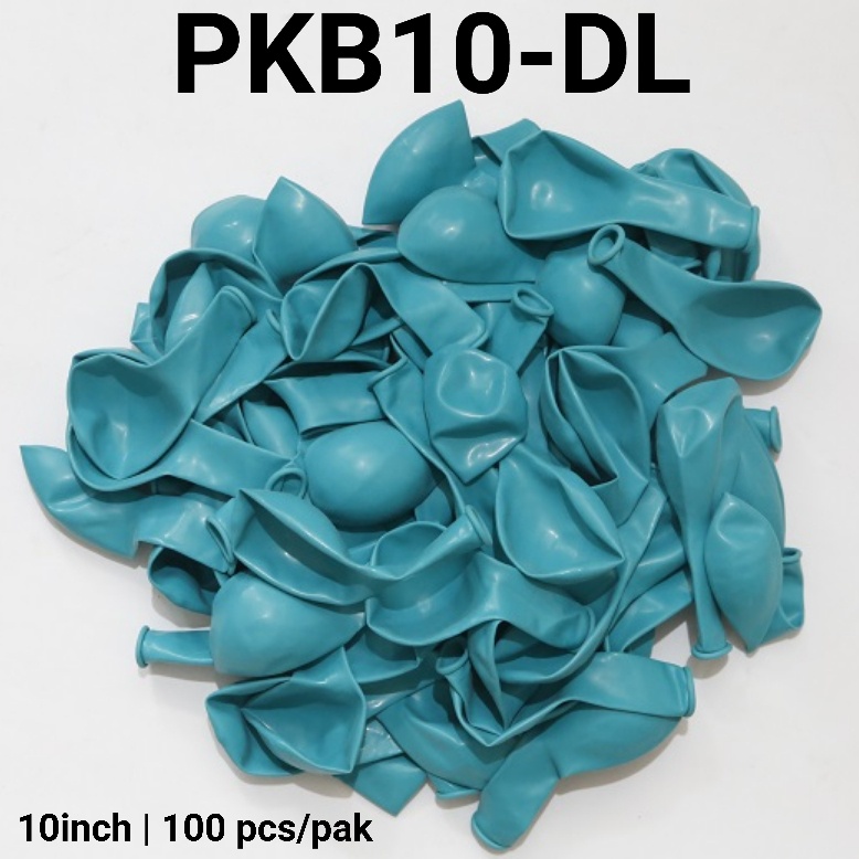 PKB10-DL Balon latex 10 inch 1 pak isi 100 tebal hijau biru tosca (Balon Latex Bulat Doff) papaya ba