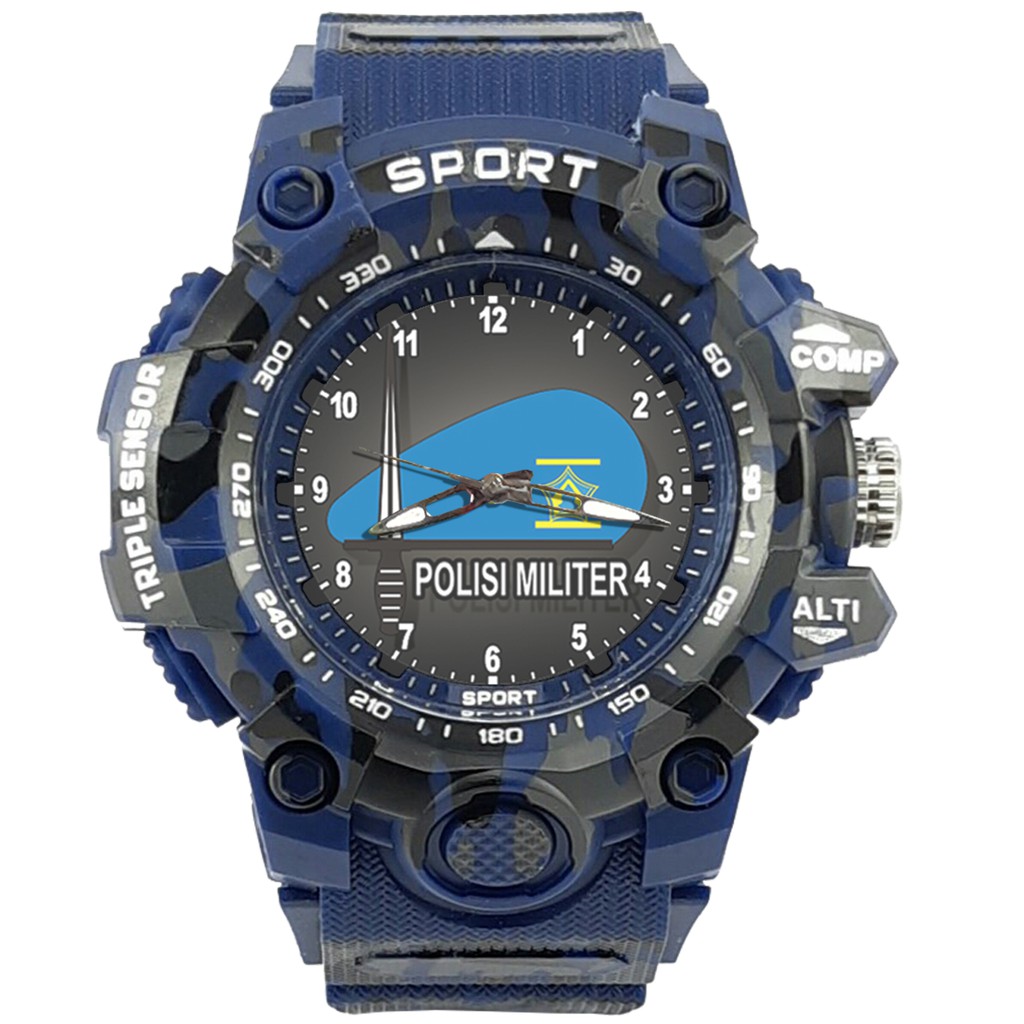 {Istimewa} Jam Tangan POLISI MILITER -Biru Army Water Resistant