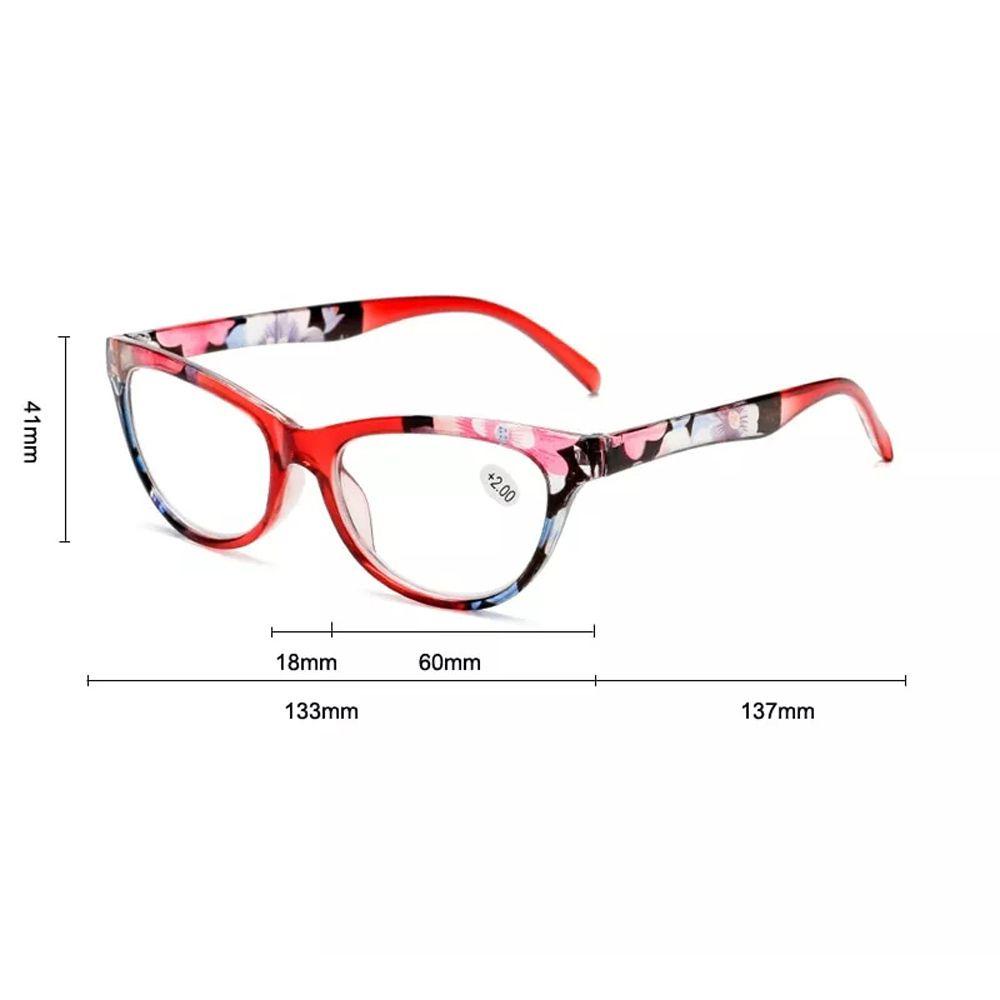 Mxbeauty Kacamata Baca Mata Kucing Wanita Outdoor Vision Care Travel Ultralight Baca Pembesaran Bunga Presbyopic Eyewear