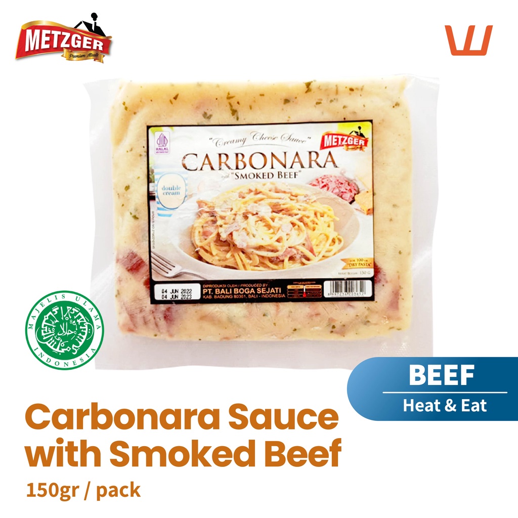 

Carbonara Creamy Cheese Sauce with Smoked Beef Saus 150gr Metzger