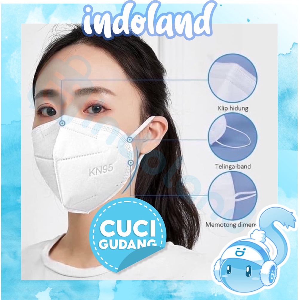 ☀INDOLAND☀ R483 Masker KN95 Surgical Mask Isi 10 Pcs MASKER ANTI VIRUS 5 LAYER