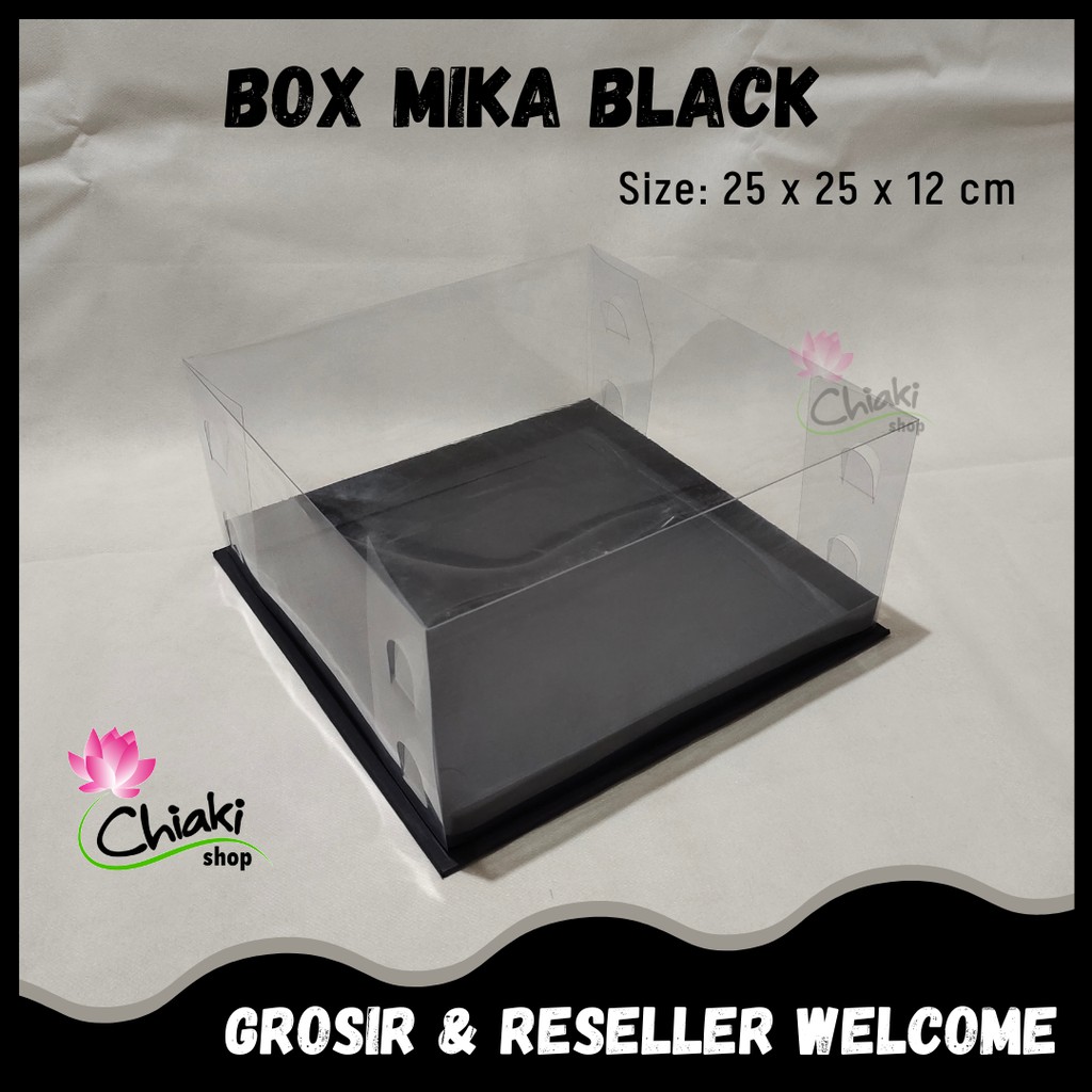 

Box Mika ALAS BLACK 25 x 25 x 12 Cupcake isi 9 Cake Pudding Tart Dus HITAM Karton Tebal Chiaki Kotak