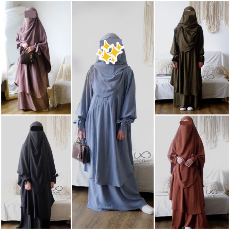 Sofni - Lana Tunik By Sofni Tunik Lana set Rok Bahan Cotton Crinkle Import ( Hanya tunik+rok)