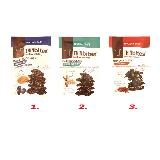 

Thinbites Healty 130gr Snacking Dark Chocolate Snack Sehat Rasa Cokelat Thin Bite