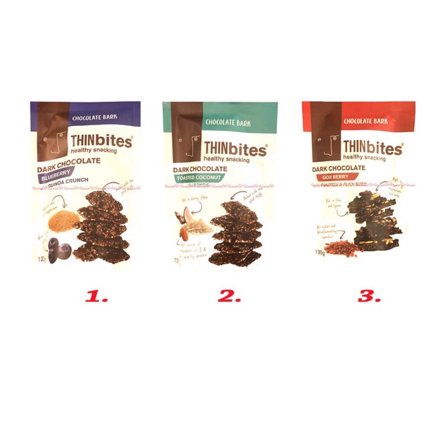 Thinbites Healty 130gr Snacking Dark Chocolate Snack Sehat Rasa Cokelat Thin Bite