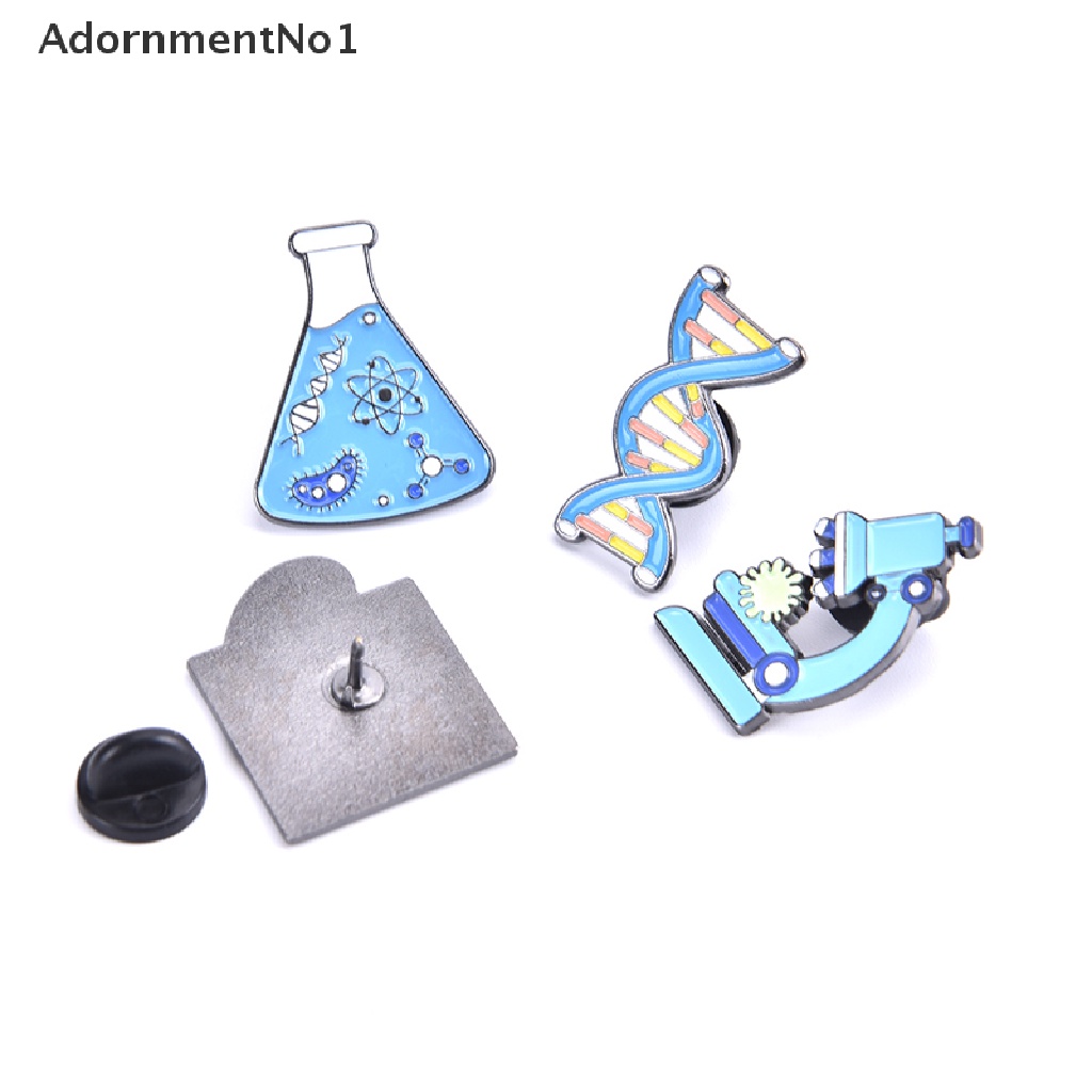 [AdornmentNo1] Science Enamel Pin Microscope Chemical Molecular DNA Biological Metal Brooches [new]