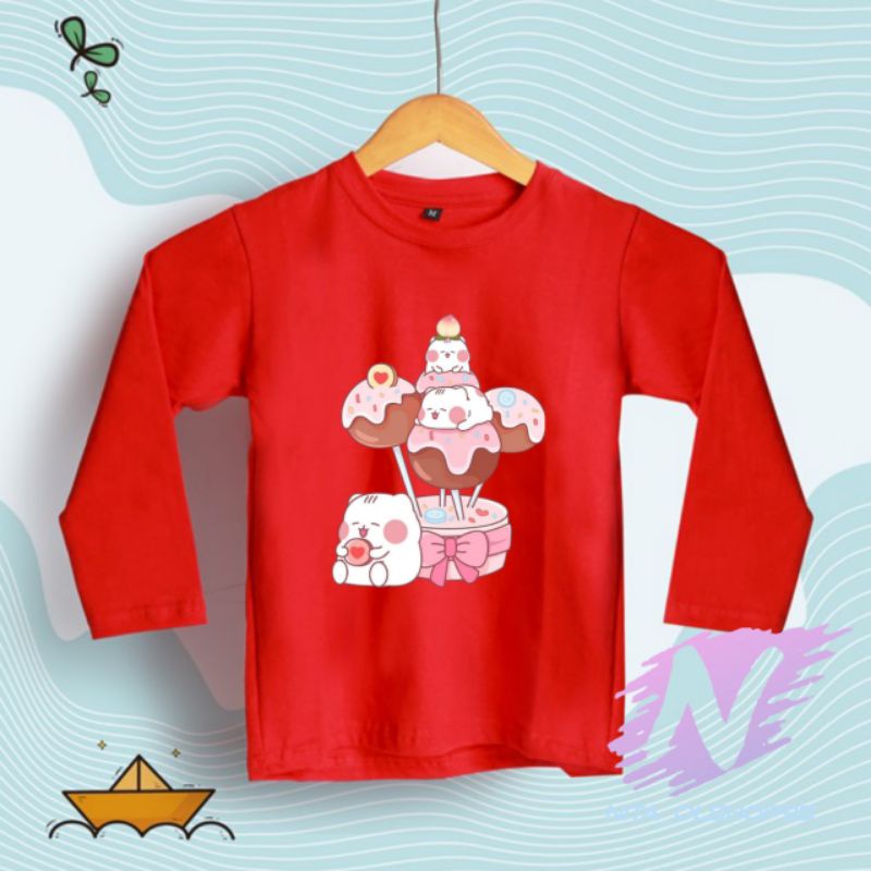 kaos lolipop coklat kaos anak lengan panjang animasi kartun