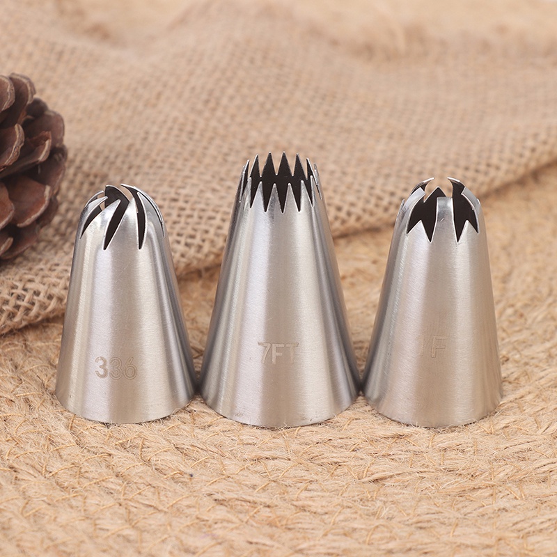 6 Pcs Nozzles Icing Piping Bahan Stainless Steel Ukuran Besar Untuk Alat Baking Pastry