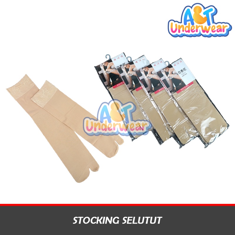 AT367-Stocking Sebetis Wanita Dewasa/Stoking Kulit Kaos Kaki