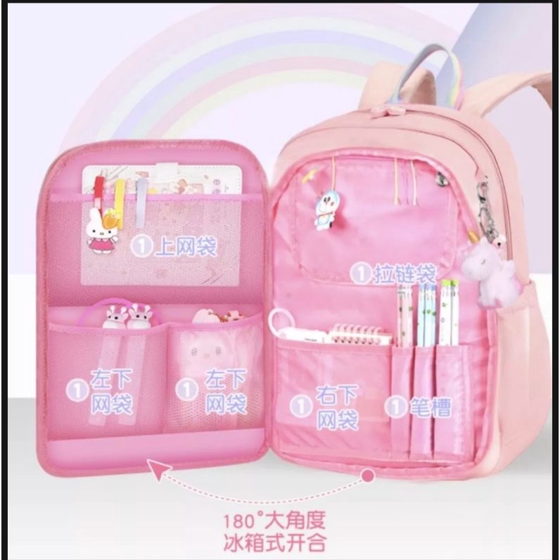 [produk import] Tas sekolah TK Korea open set uk 15inchi