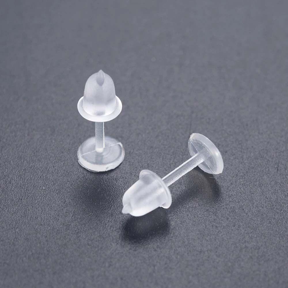 Needway Anting Tusuk Plastik Tak Terlihat Sederhana Pelindung Telinga Anti Alergi Bagian Perhiasan Pengganti Ear Post