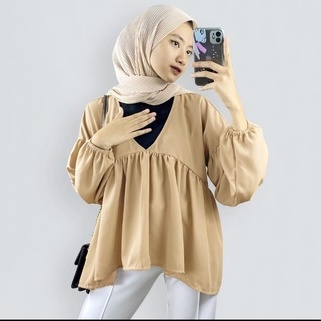 Friska Ruffle Blouse / Ruffle Korea / Vilia Blouse / Atasan Terlaris / Blouse Wanita