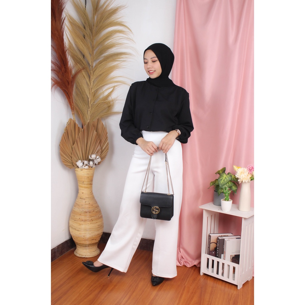 BEFAST - ZRX OOTD Blouse Wanita NIRE / Hanmi Top / Blouse Wanita / Blouse Kekiniaan Remaja Wanita / Blouse Lengan panjang / Blouse Polos Casual / Fashion wanita Kerja / Terlaris