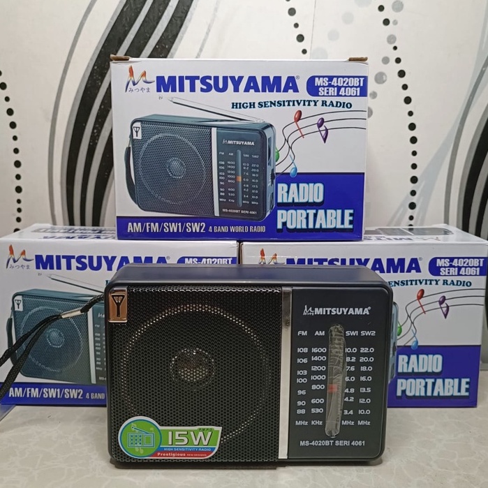 NEW!! RADIO SPEAKER PORTABLE  / RADIO AM-FM-SW1-SW2 4 BAND MITSUYAMA MS-4020BT SERI 4061