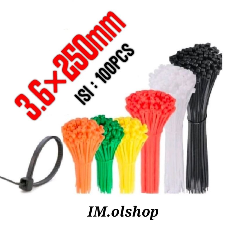 [100PCS] Kabel Ties CABLE Tie EKONOMIS 25CM MURAH 3.6×250mm⭐ IM ⭐