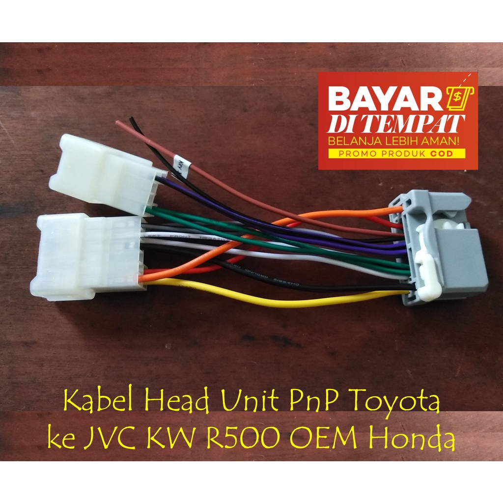 Soket Audio PNP Toyota ke Head Unit JVC KW-R500 OEM nya Honda Brio/ Mobilio