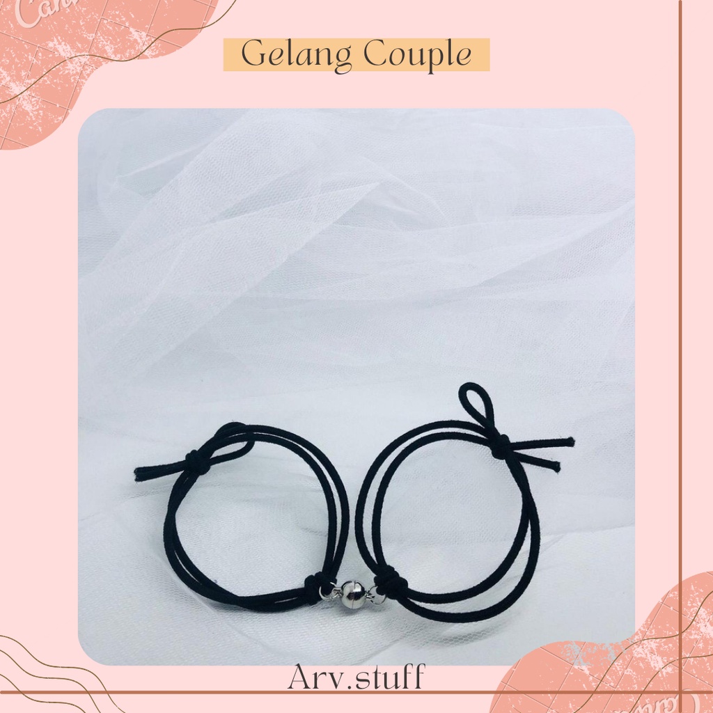 GELANG COUPLE/ Gelang Hitam Kembar Pasangan, Cocok untuk kado pacar, gelang tangan murah