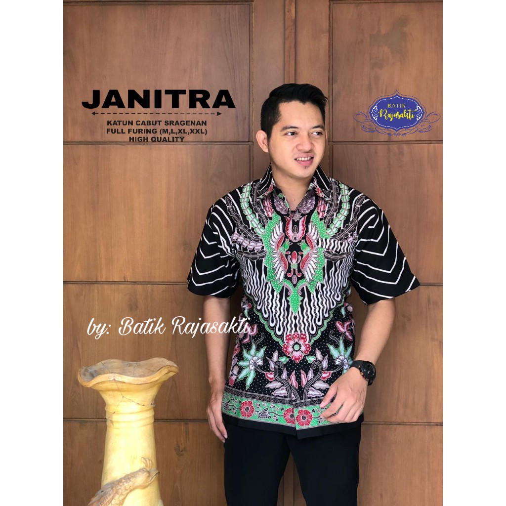 JANITRA RAJASAKTI KEMEJA BATIK SOLO PRIA LENGAN PENDEK LAPIS FURING ATASAN BATIK PREMIUM MODERN KATUN HALUS AUSHAF BABON ANGKREM BAHUWIRYA  BANAMITRA BANAMITRA PUTIH BANGSAWAN BAYU PUTRA BERLIAN BIRU BHARATAYUDA BIMASENA BIRENDRA BIRU INDAH BRAHMAKERTA