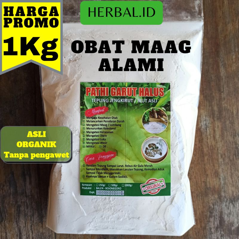 tepung garut 1kg / tepung pati garut / tepung garut / pati garut / aroowroot / aroowroot powder / tepung pati garut / jengkirut / irut / jenang gemi  / obat maag / obat asam lambung / obat sakit perut / obat maag / obat gerd / obat lambung / obat herbal