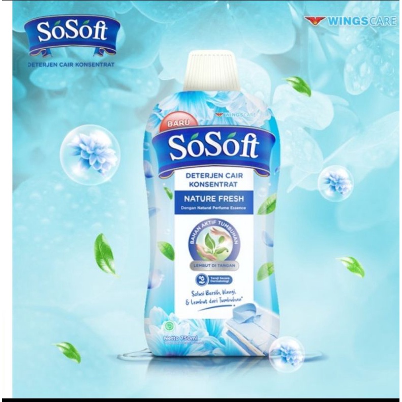 Sosoft Deterjen Cair Nature Fresh 750mL