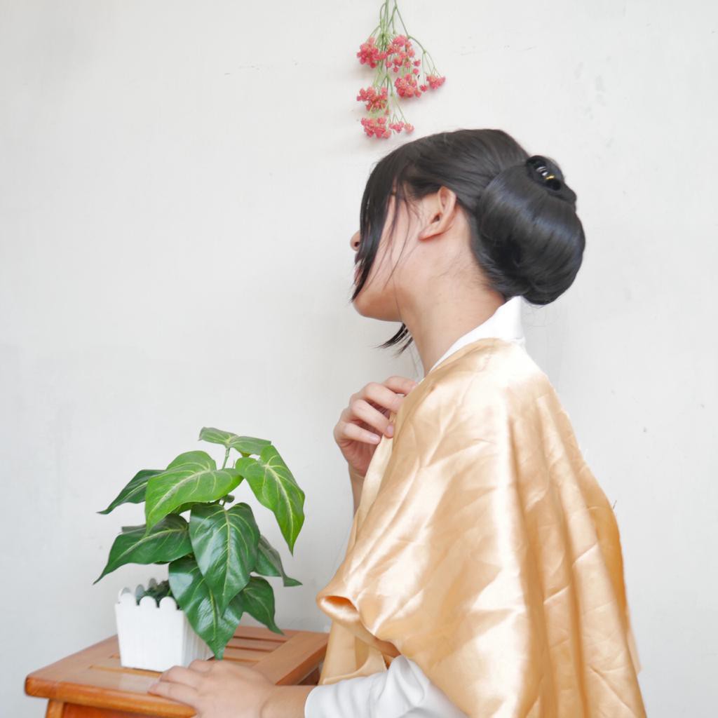 SANGGUL MODERN SV PENGANTIN/ SANGGUL WANITA/ MODEL RANTAI MUTIARA GOLD/ IMITASI HANDMADE/ AKSESORIS RAMBUT