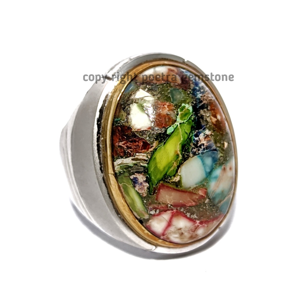 Natural Batu Akik Pirus Pancawarna Afrika Original PPA17