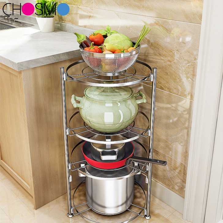 Rak Peralatan Dapur Susun Tingkat Kokoh Rak Penyimpanan Panci  Variasi