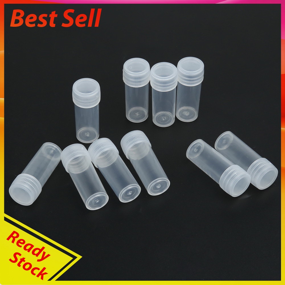 50Pcs 5g Volume Plastic Sample Bottle 5ML Small Bottle Vial Storage Contain