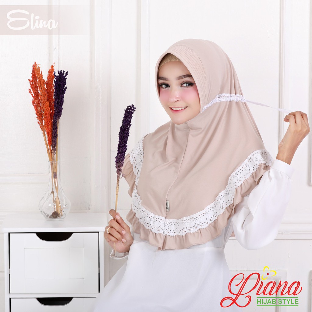 RESTOK JILBAB HIJAB INSTAN BERGO Elina Serut ORI LIANA Shopee