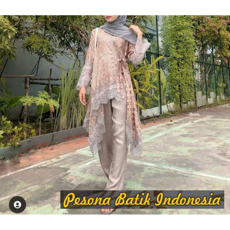 NEW SET PAKAIAN ATASAN BATIK VISCOSE CELANA BATIK BAJU SETELAN BATIK WANITA KONDANGAN LAMARAN WISUDA