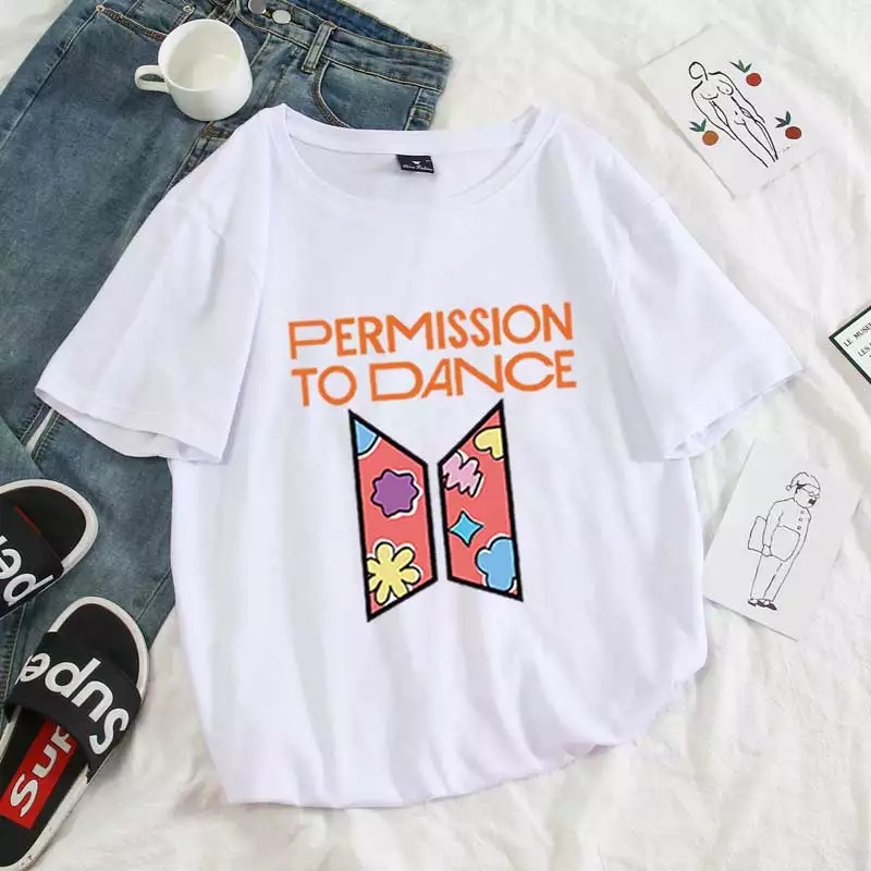 Kaos Bts Permission To Dance Konser LA Jimin Jungkook Taehyung T-shirt BTS Permission To Dance On Stage Atasan BTS KPop Full Member