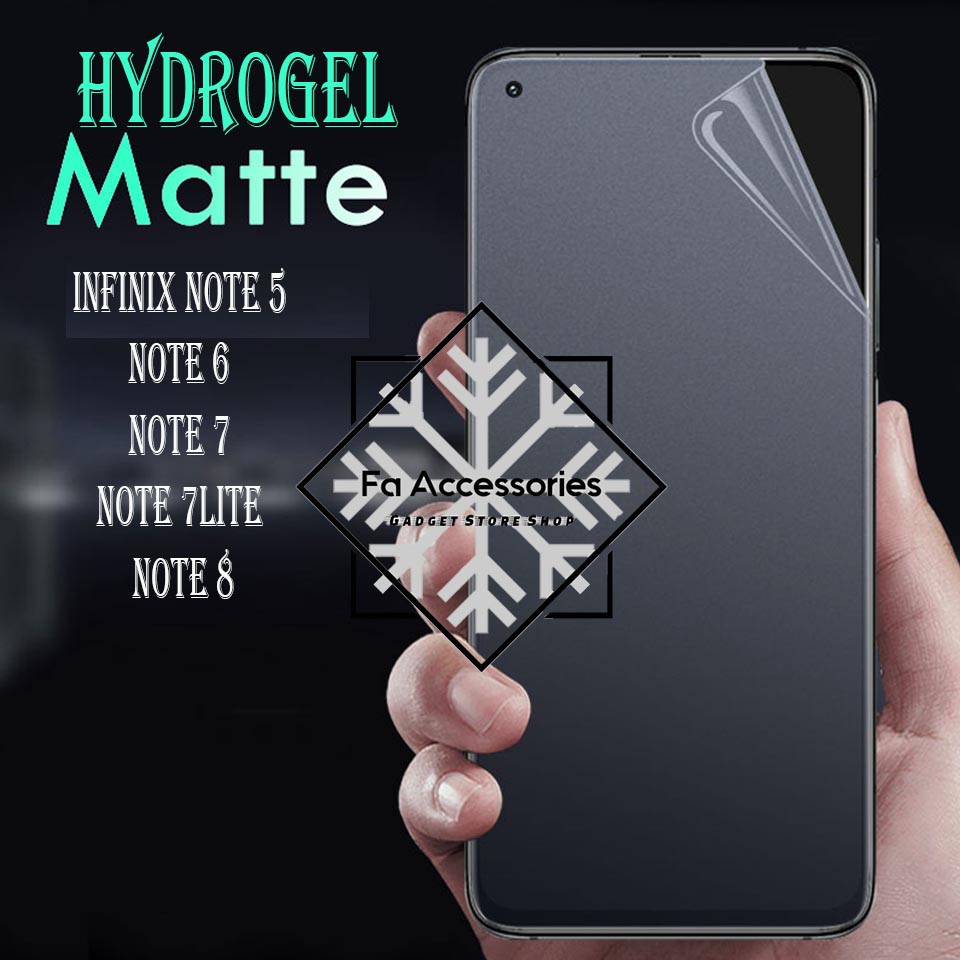 ANTI GORES JELLY HYDROGEL MATTE INFINIX NOTE 3 4 5 6 7 7LITE 8 3PRO 4PRO 30 30PRO PRO FULL SCREEN PROTECTOR GUARD SHOCK LITE