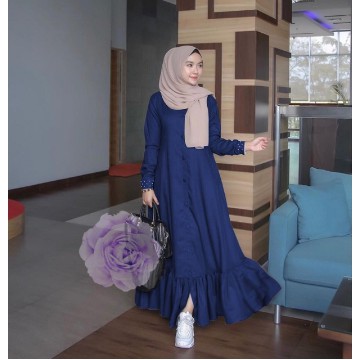 Baju Gamis Muslim Terbaru 2020 2021 Model Baju Pesta Wanita kekinian Bahan Kondangan remaja