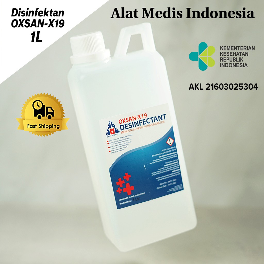 DISINFEKTAN OXFORDCHEM OXSAN-X19 1 L/ REFILL 1L/ IZIN KEMENKES/Refill Disinfektan