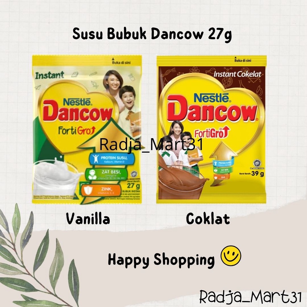 

Susu Dancow Instant FortiGro Sachet/ Susu Bubuk Dancow Per Renceng