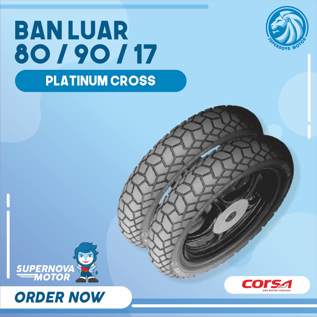 BAN LUAR CORSA PLATINUM 80 90 17 CROSS TUBELESS