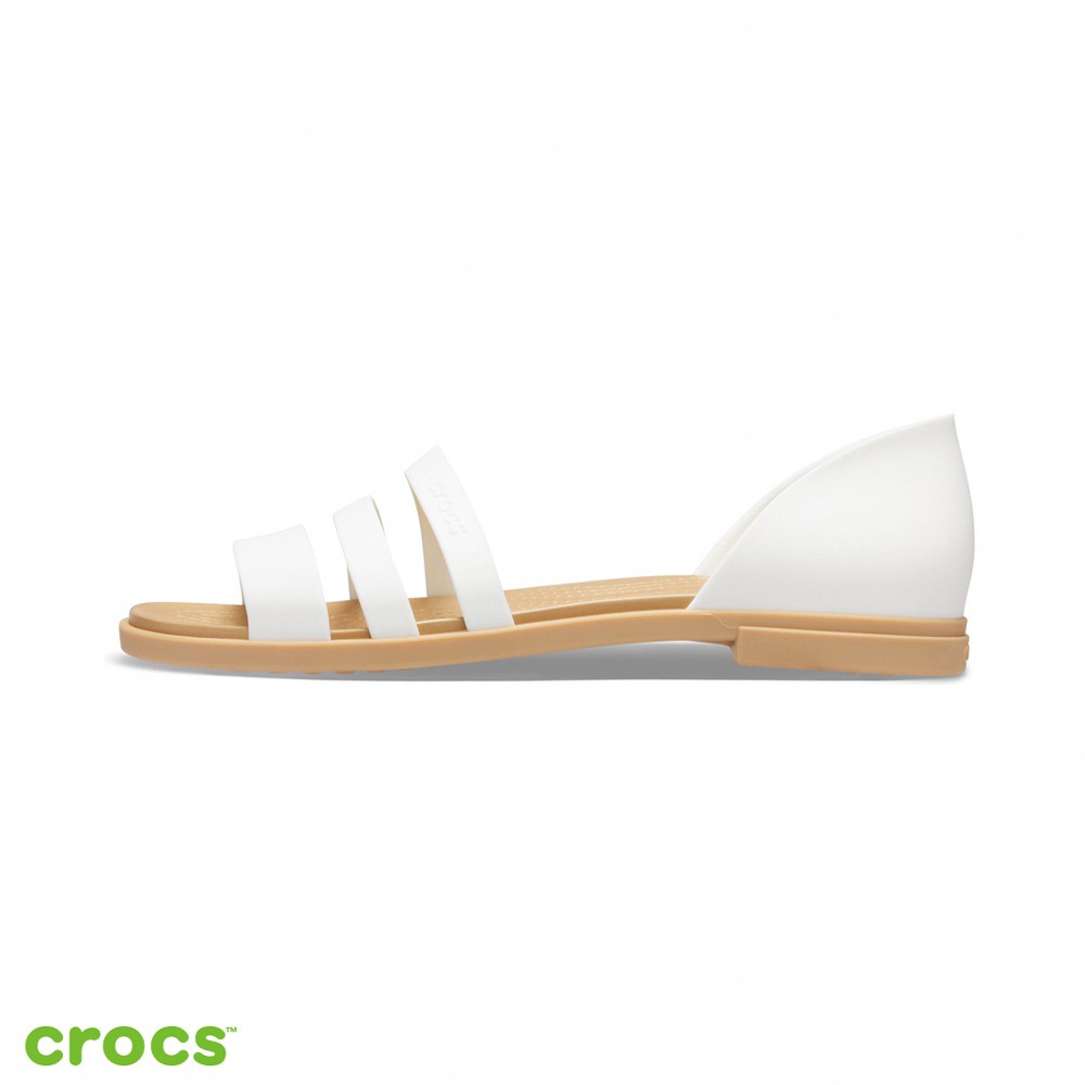 Sandal Crocs Tulum Open Flat / Fashion Wanita - White 206109-1CQ